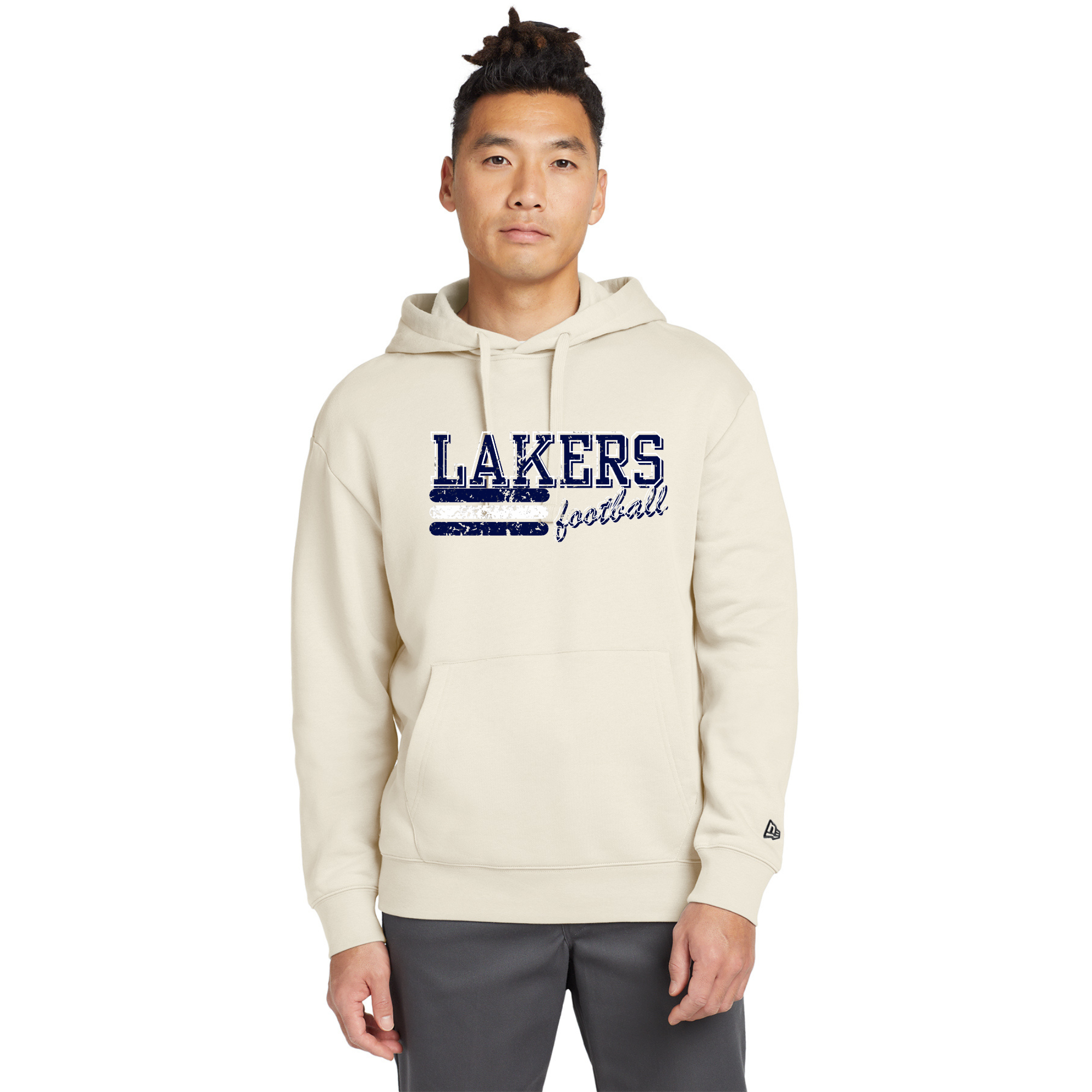 Mens New Era Fleece Pullover Hoodie NEA525  LOGO 1