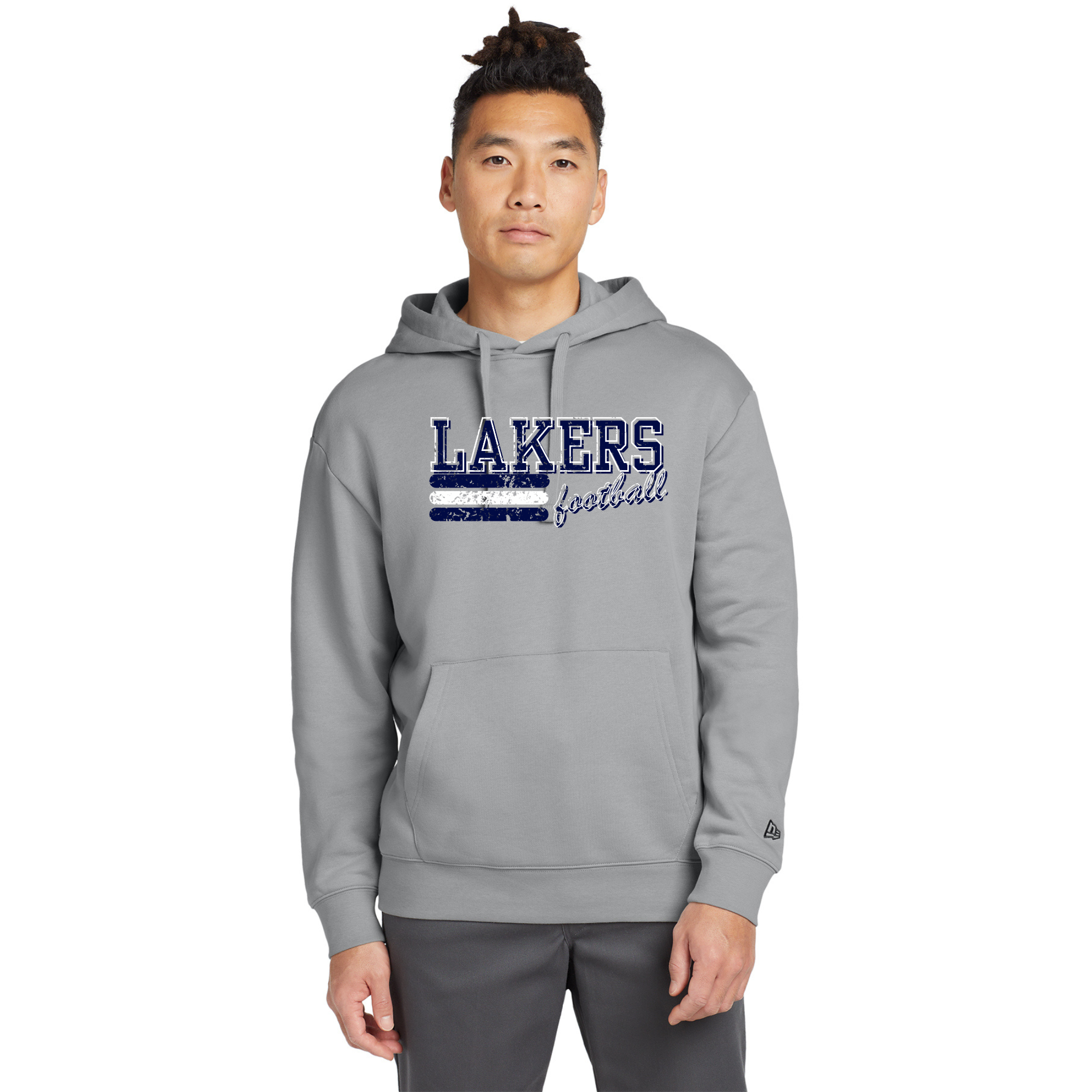 Mens New Era Fleece Pullover Hoodie NEA525  LOGO 1