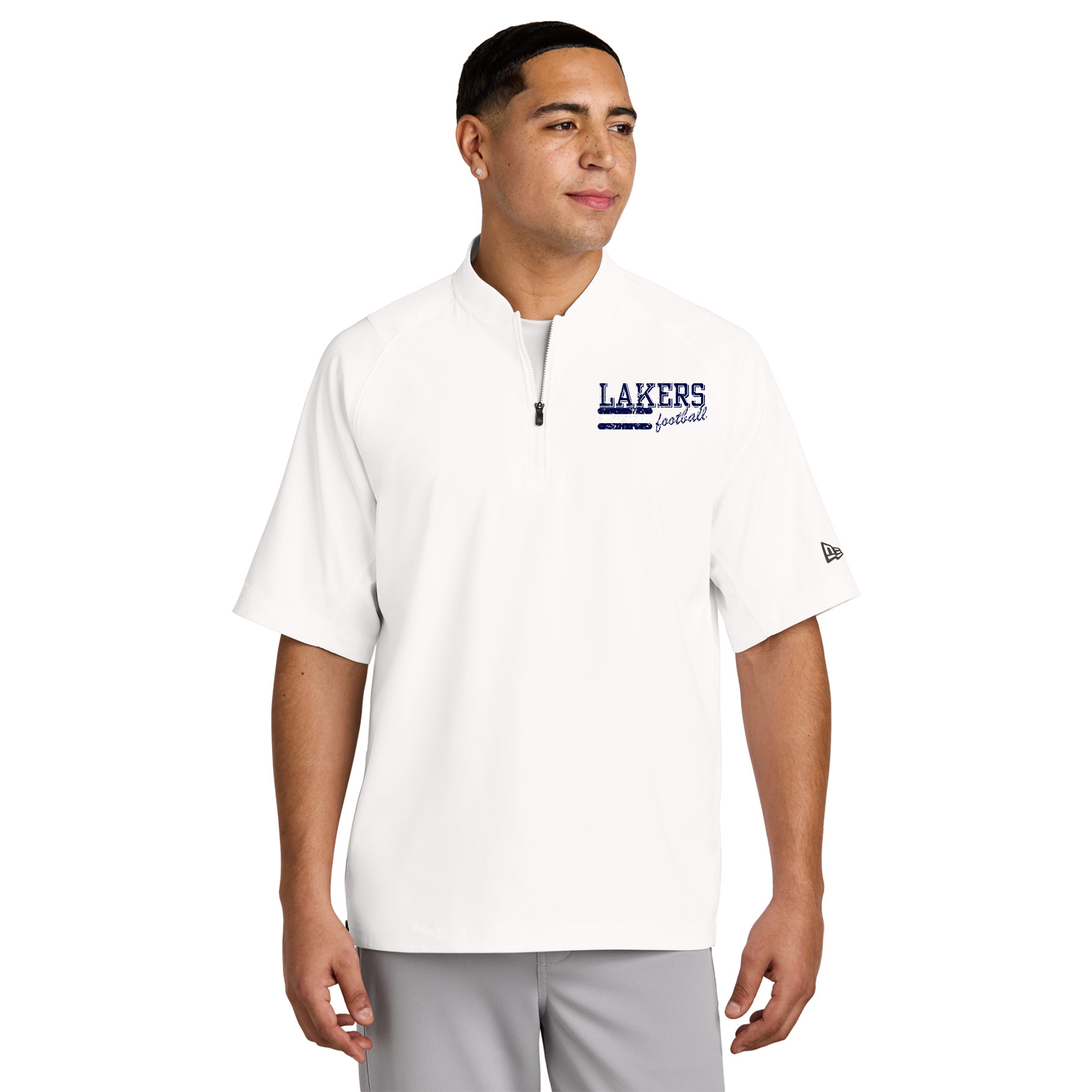 Mens New Era Cage Short Sleeve 1/4-Zip Jac NEA600- LOGO 1